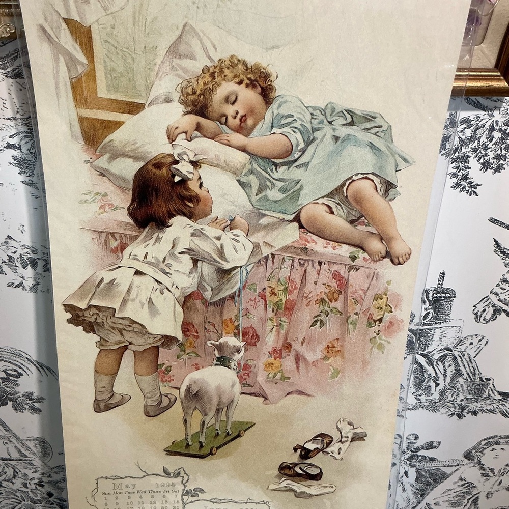 Vintage  MAUD HUMPHREY Style Children's Illustration Art Print BABY CALENDAR